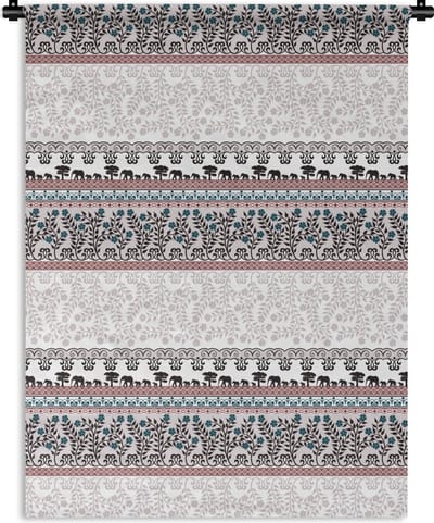 Wandkleed - Wanddoek - Patronen - Safari - Olifant - Afrika - 150x200 cm - Wandtapijt