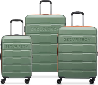 Delsey Securitech – Citadel Collection Kofferset 3-delig – 55/65/75 cm – Complete Reisset – Expandable – TSA-slot – Dubbele wielen – Green