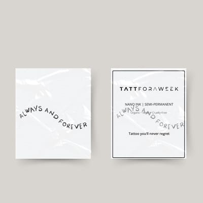 Tijdelijke tattoo always and forever | Neptattoo volwassenen | Tijdelijke tattoo voor volwassenen | Temporary tattoo | Plaktattoos voor volwassenen | Neptattoos | Probeer zorgeloos een tattoo | tattforaweek