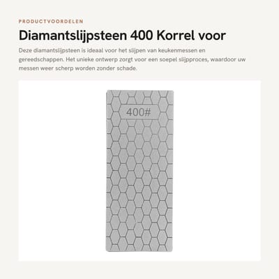 Dailygoods- Diamantslijpsteen 400 Korrel - Duurzaam - Lichtgewicht - Slijpsteen voor Messen - Slijpsteen voor Scharen - Efficiënt Slijpproces