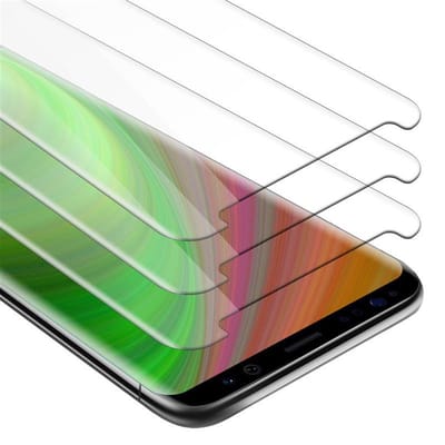 Cadorabo 3x Screenprotector geschikt voor Samsung Galaxy S8 PLUS - Beschermende Pantser Film in KRISTALHELDER - Getemperd (Tempered) Display beschermend glas in 9H hardheid met 3D Touch
