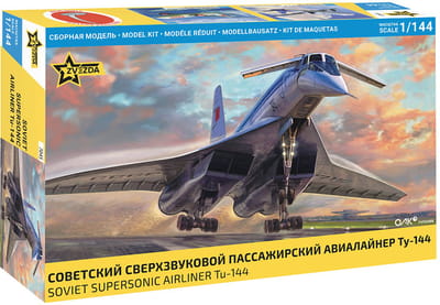 Zvezda Modelbouwpakket Militaire voertuigen - 7045 Tupolev Tu-144 - Straaljager Plastic - 1:144 - Modelbouw