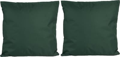 2x Bank/sier kussens voor binnen en buiten in de kleur donkergroen 45 x 45 cm - Tuin/huis kussens