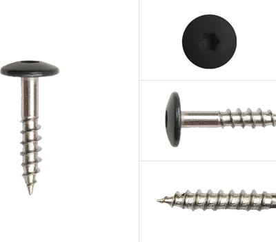 Wovar Kleurkopschroeven Zwart rvs 4.8 x 25 mm | Doos 100 Stuks