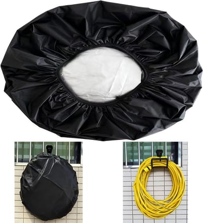 Tuinslanghouder Hoes - Slanghaspel Beschermer - Tuinslang Beschermen - Waterdicht Stofdicht - 5/8in 50-100ft - Zwart