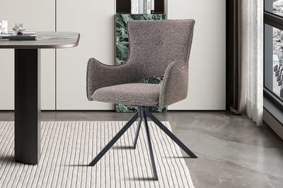 Stoelen/Draaibaar stoel/Armstoel Billy in stof harper zand kleur - Set van 2 - Modern