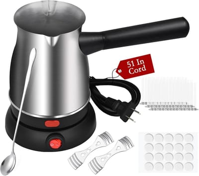 Kaarsen Waxsmelter - Smeltpot Kaarsen - Kaarsen Maken - Dubbele Gietuitloop - 600W 21oz - Zilver