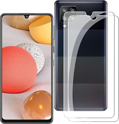 2x Screenprotector Tempered Glass Glazen Gehard Screen Protector 2.5D 9H (0.3mm) - Glasplaatje Geschikt voor: Samsung Galaxy A42 5G - Tempered Glas Screenprotector