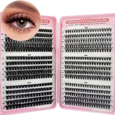 580 Stuks Individuele Wimpers Kit met 30-100D Cluster Wimpers voor DIY Wimperextensions, Fluffy Russische Wimpers en Krullende Wimperclusters voor Vrouwen
