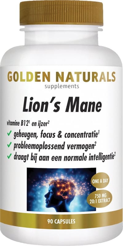 Golden Naturals Lion's mane (90 veganistische capsules)