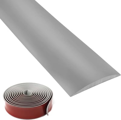 Plint - 3m Zelfklevende Overgangsprofiel - 5cm Grijs PVC - Voor Vloeren & Tegels - Eenvoudig te Installeren & Slijtvast - Voorkomt Stof & Veilig in Gebruik