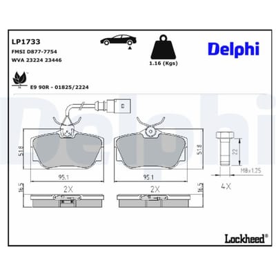 Remblokset DELPHI LP1733, achter