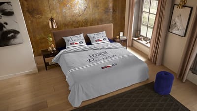 Pure dekbedovertrek franse riviera / maritiem - 1 persoons 140x200/220 cm - Grijs - Microvezel