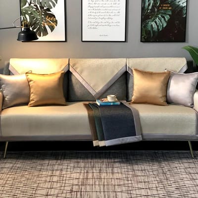 Nordic Luxe Bankhoes Universele Hoek Goud Groen Dignified Retro Rand Massief Hout Meubelkussen L-vorm Bankhoes 60x60cm 1pcs