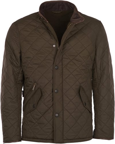 Barbour Quilted Jas Powell Olijf - Maat XL - Heren - Winterjassen