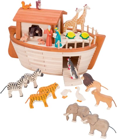 HOLZTIGER Houten Speelgoed - Ark Van Noah - 75X47X43,5Cm - Handgemaakt