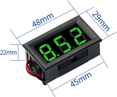 OTRONIC® Voltmeter 3,5V-30V - Groen, 0.56 inch, Inbouw