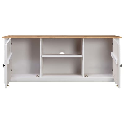 vidaXL - Tv-kast - Panama - Range - 120x40x50 - cm - massief - grenenhout - wit