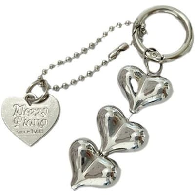 Trois porte-clés de téléphone adaptés à l'amour Porte-clés créatif mignon de célébrité Internet Pendentif de marque tendance Personnalisé Simple et nouveau argenté