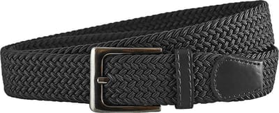 Landley Elastische Riem met Gevlochten Stretch Elastiek – Dames / Heren - Zwart - Lengte totaal 110 cm / Riemmaat 95