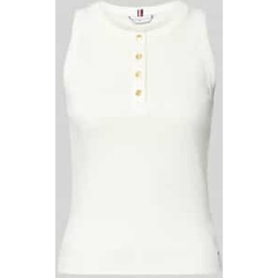 Tommy Hilfiger Gold Button Henley T-shirt Ecru Taglia: M | Canottiere Outlet | Donna | Marrone