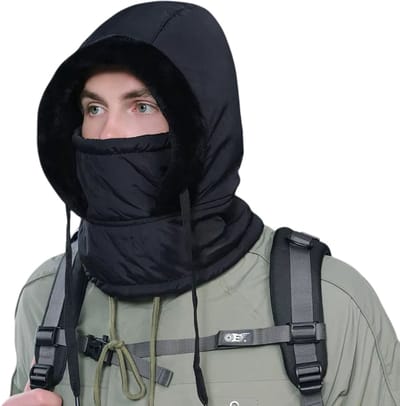 Waterdichte Unisex Wintermuts met Masker & Gehoorbescherming – Warme Nekwarmer voor Outdoor Sporten, Fietsen & Winteractiviteiten – Thermische Wintermuts- ZWART
