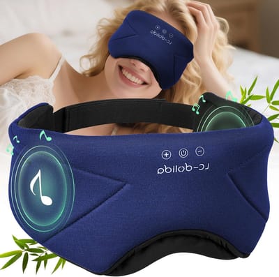 Slaapmasker met Hoofdtelefoon - Bluetooth Oogmasker - Ontspannen Slapen - Bamboe Katoen Weefsel - 22.8 x 11.5 x 3.3 cm
