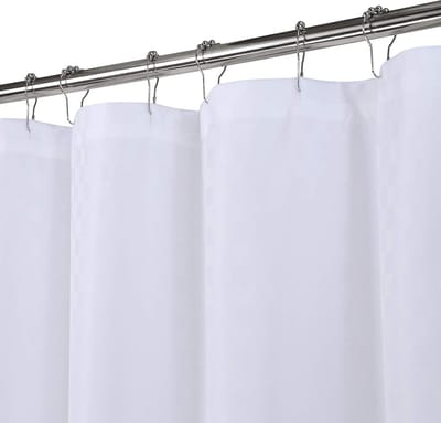 Douchegordijn Wit - Badkamer Gordijn - Douche Bescherming - 190 GSM Dik Polyester - 180x180cm - Wit