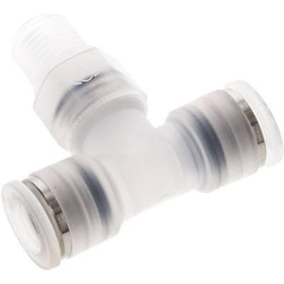 10mm x R1/4'' inline T-stuk PA Insteekfitting Buitendraad FDA Draaibaar EPDM