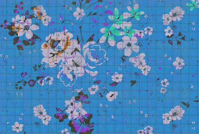 Fotobehang flower plaid 3 DD113832 Livingwalls Walls by Patel | Fotobehang