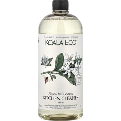 Koala Eco, Natte Vaatwasserreiniger, Navulling, Australische Citroenmirte & Mandarijn Essentiële Oliën, 1 L (33,8 fl oz)