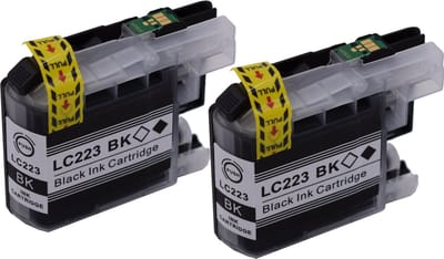KATRIZ® huismerk inkt voor|brother LC223BK |20ml | ( 2stuks) - Met chip