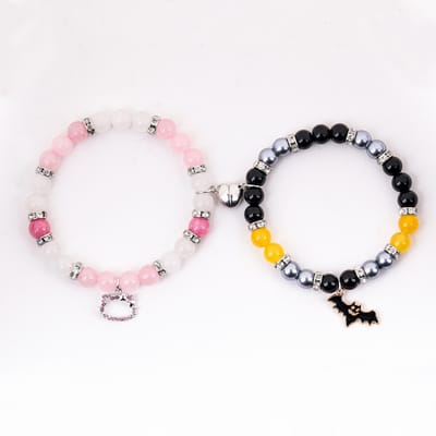 Bracelets d'amitié araignée Bracelets assortis pour Couple meilleurs amis Bracelets araignée bijoux d'anniversaire cadeaux pour femmes filles white