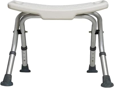 Douchekruk met Armleuningen - Douchestoel Antislip - Veilig Douchen - Hoogte Verstelbaar - 150 kg Draaglast - Wit