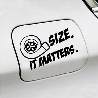 Bumpersticker - Size It Matters - 10 X 17 - Zwart
