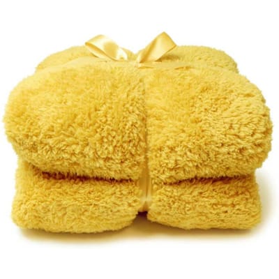 Unique Living | Teddy plaid 150x200cm bamboo yellow