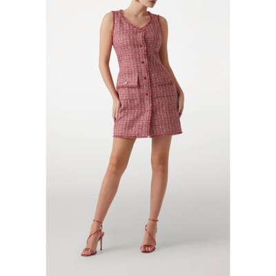 GUESS Claudia Slim Dress Flowering Peony Twee Maat: 38 | Mini Jurken Outlet | Dames | Roze