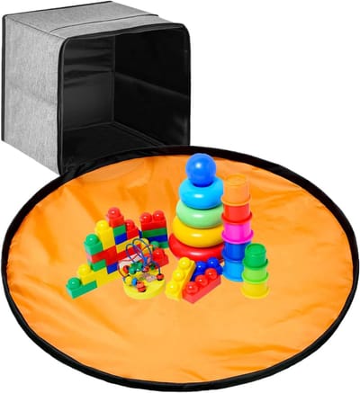 Speelgoed Opbergbox - Opbergzak Speelgoed - Kinderkamer Opruimen - Met Geïntegreerde Speelmat - 36x25x7 Centimeter