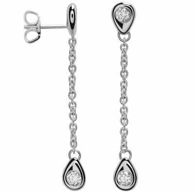 Orphelia Tr-010/1 - Oorbel Hangend  - 18 Karaat Witgoud / Diamant 0.40 Ct