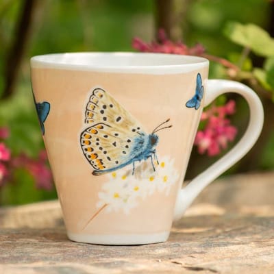 CJ Wildlife - Icarusblauwtje mok - Getekend door Myrte - 310ml - Keramiek - Vaatwasser bestendig