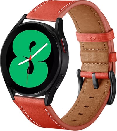 By Qubix - Geschikt voor Garmin bandje - lederen bandje - Rood - Geschikt voor Garmin Vivoactive 6 / 5 / 3 - Smartwatch bandje 20mm