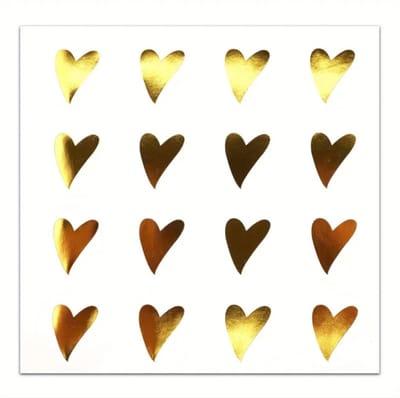 48 stickers gouden hart - trouwen - liefde - trouwkaart - sluitzegel - sluitsticker envelop