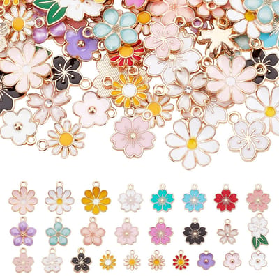 Dailygoods - 104 Stuks Bloem Bedels in Kleurrijke Stijlen voor Sieraden Maken