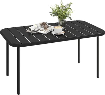 Outsunny Salontafel-Gegalvaniseerd staal-90L x 50B x 43H cm-Zwart