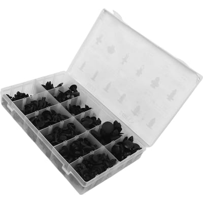 240 Pièces Clips de Retenue de Voiture 12 Tailles Populaires Plastique ABS Ajustement Universel Rivets à Pousser Ensemble pour Porte white