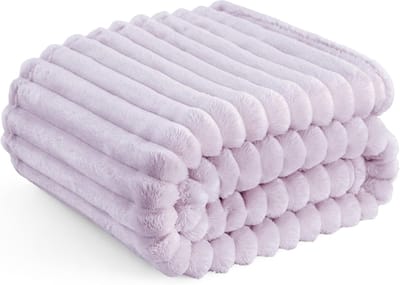 Zachte en warme fleecedeken voor bed en bank - 150 x 200 cm, lavendel