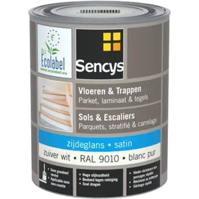 Sencys Hout- En Tegelvloerverf Ral9010 Satijn 750ml
