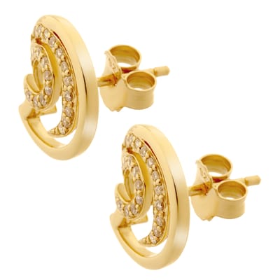 Orphelia 'Elaine' Dames 925 Sterling Zilveren Creolen - Goud ZO-7084/2