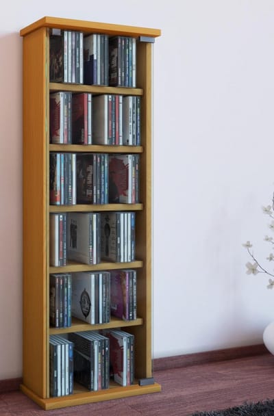 Houten CD DVD-standaard plank kabinet opslag staande plank Vetro glazen deur