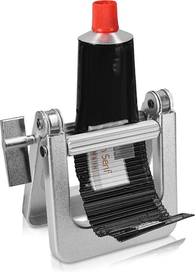 kwmobile metalen tubeknijper groot formaat - Multifunctionele uitknijper - Tube uitknijper voor tandpasta, mosterd, verf, handcrème en cosmetica